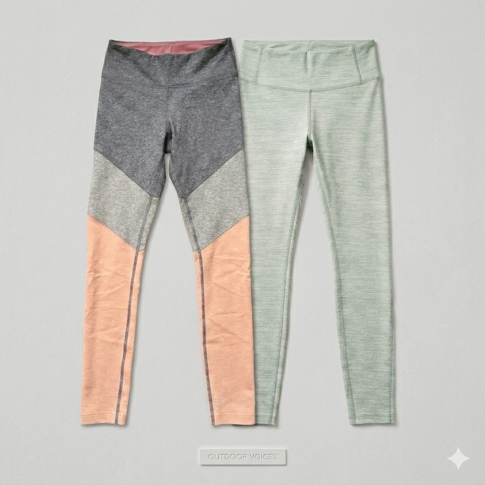 Outdoor Voices Leggings Bundle 2 Pairs Women's XS Colorblock TechSweat Gray